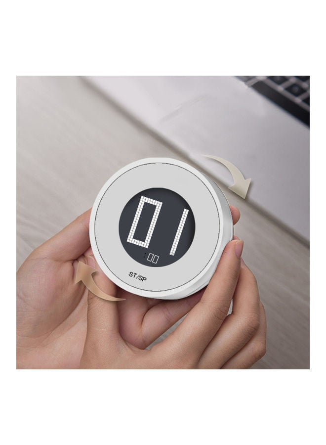 LCD Screen Display Kitchen Timer White