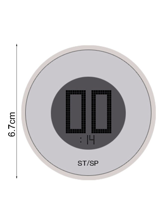 LCD Screen Display Kitchen Timer White