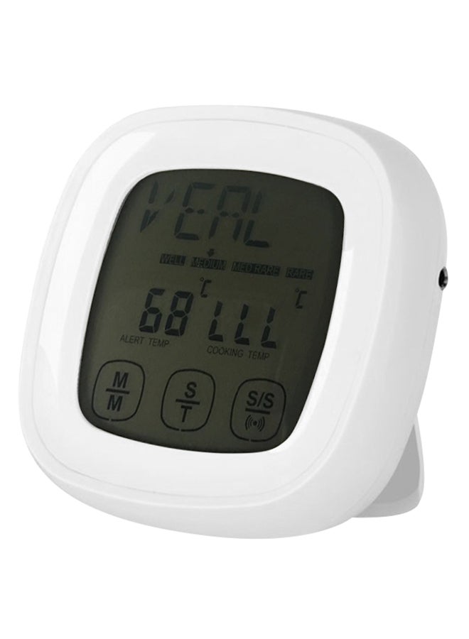 Digital LCD Touchscreen Barbecue Timer White
