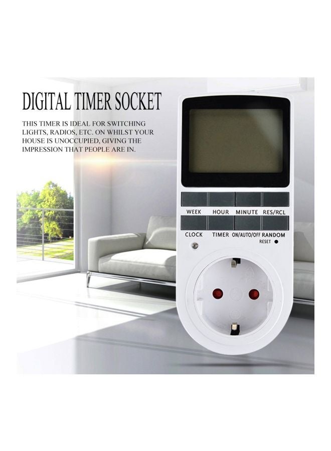 Digital Timer Socket White