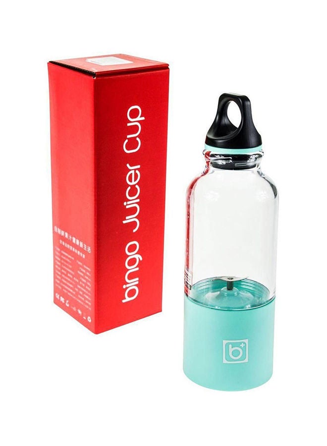 Portable USB Rechargeable Juice Cup Blender Blue/Clear 500ml