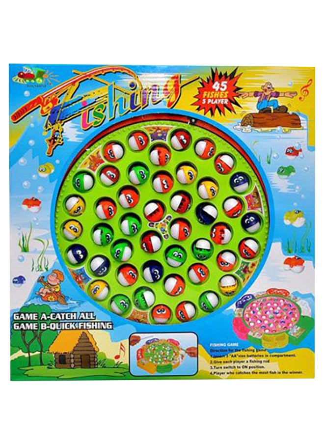 45-Piece Musical Rotating Fishing Game Set