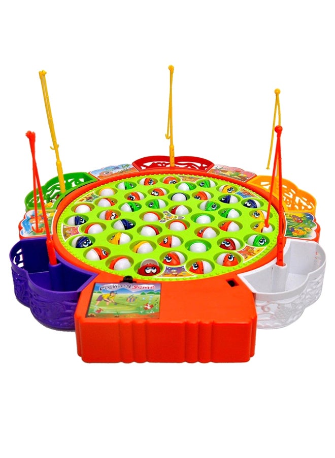 45-Piece Musical Rotating Fishing Game Set 33 x 34centimeter