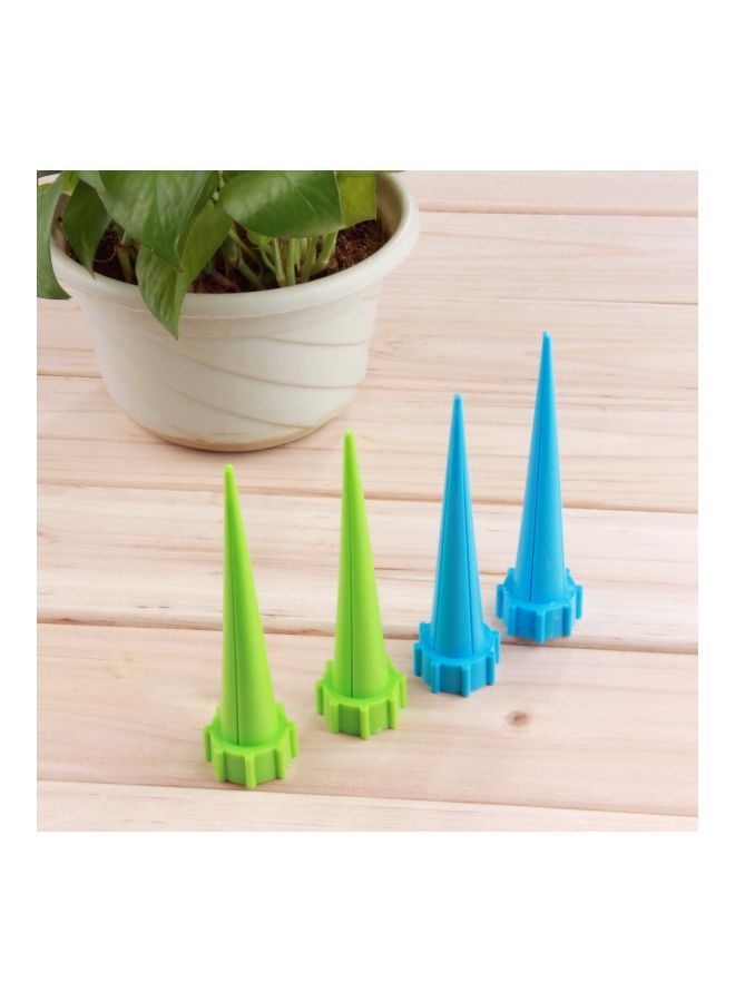 4-Piece Watering Cone Spike Green/Blue
