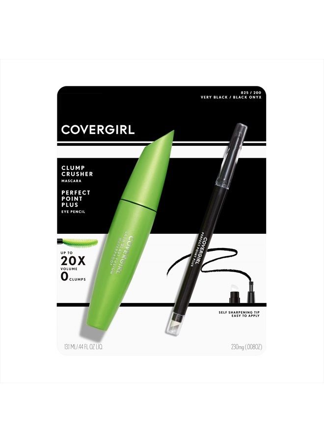 Clump Crusher Mascara & Perfect Point Plus Eye Pencil Value Pack of 1, Mascara, Volume Mascara, Volume and Length Mascara, Lengthening Mascara, Monster Volume, Crush Those Clumps