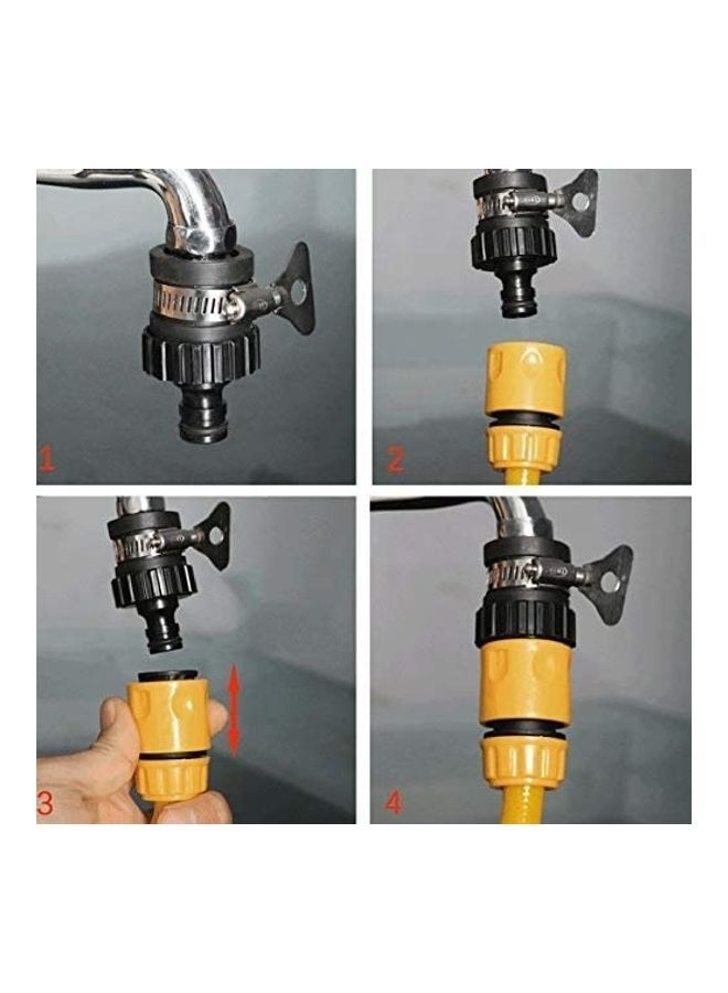 3-Piece Hose Pipe Tap Set Yellow/Black