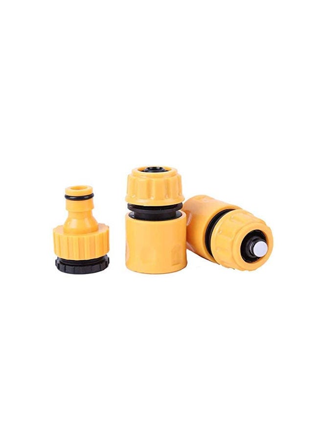 3-Piece Hose Pipe Tap Set Yellow/Black