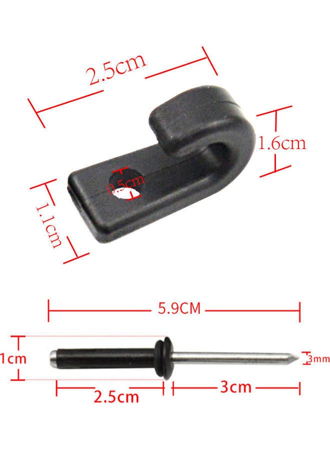 24-Piece J-Shaped Hook And Rivet Set 2.3inch