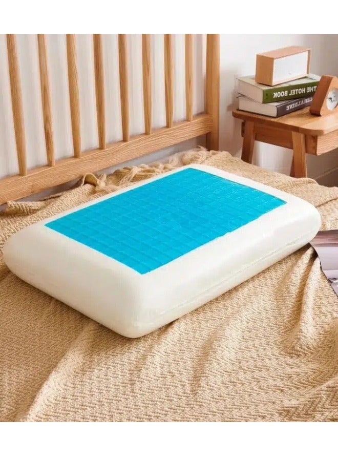 SAVE SOFT Memory Foam Pillow Cooling Gel - Prevents Back Neck Pain + Free Bamboo Washable Cover Aloe Vera Back Stomach Side Sleepers Men Women - Aids Cervical Pain Soreness Standard (Gel Traditional)