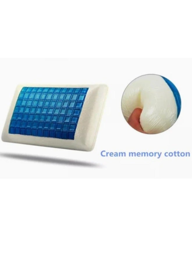 SAVE SOFT Memory Foam Pillow Cooling Gel - Prevents Back Neck Pain + Free Bamboo Washable Cover Aloe Vera Back Stomach Side Sleepers Men Women - Aids Cervical Pain Soreness Standard (Gel Traditional)