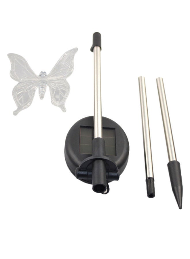 Multi Colour Changing LED Solar Garden Stake Butterfly Light Silver/Clear/Black 67.5centimeter