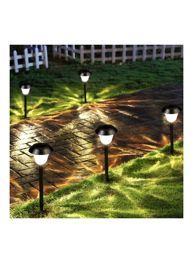 Pack Of 2 Solar LED Patio Lamp Black/Clear Light 11.5x11.5x40cm