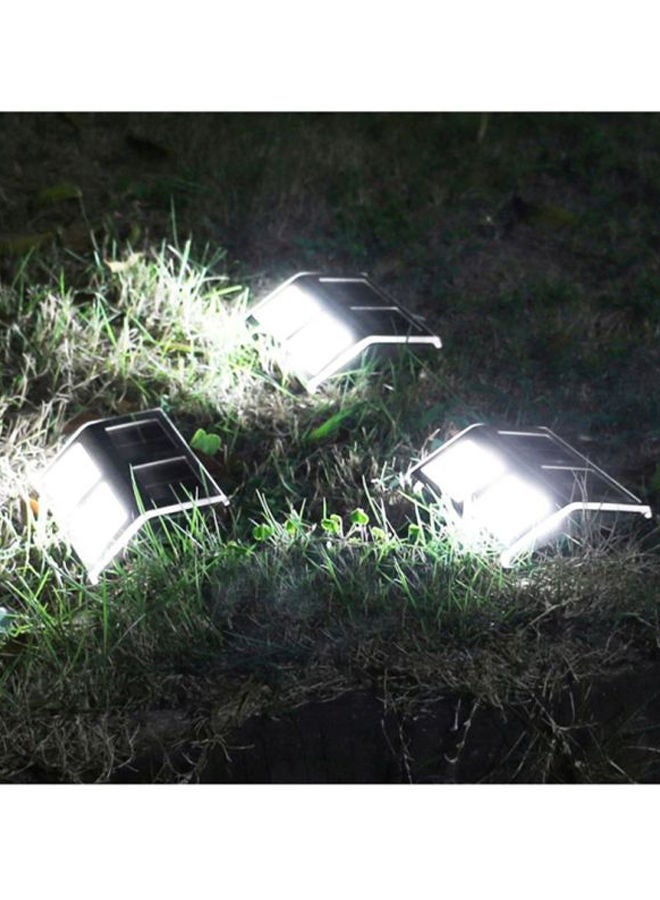 4-LED Waterproof Solar Lighting Lamp Silver/Black 140x25x95mm