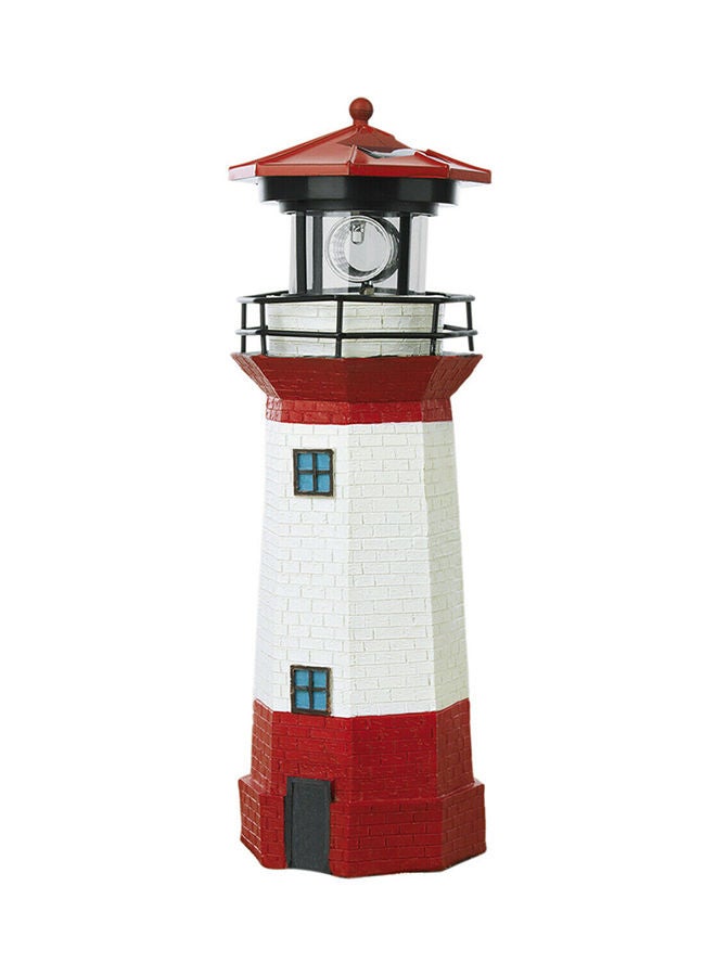 LED Solar Lighthouse Lawn With Rotating Lamp White/Red