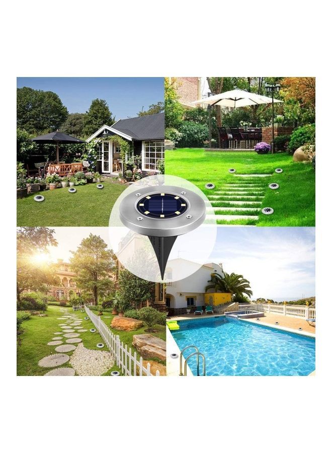 8-Piece Solar Ground Lights White