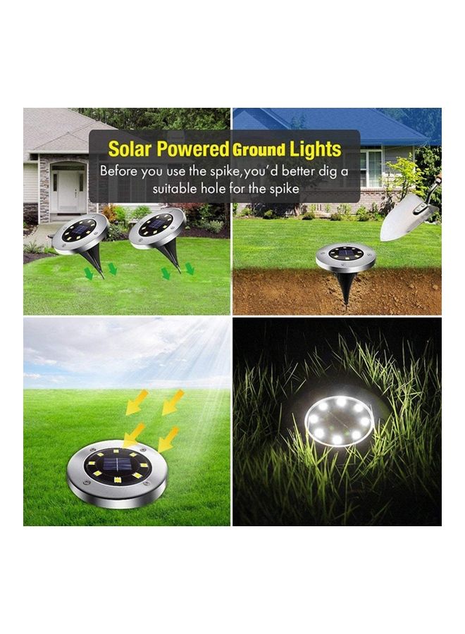 8-Piece Solar Ground Lights White