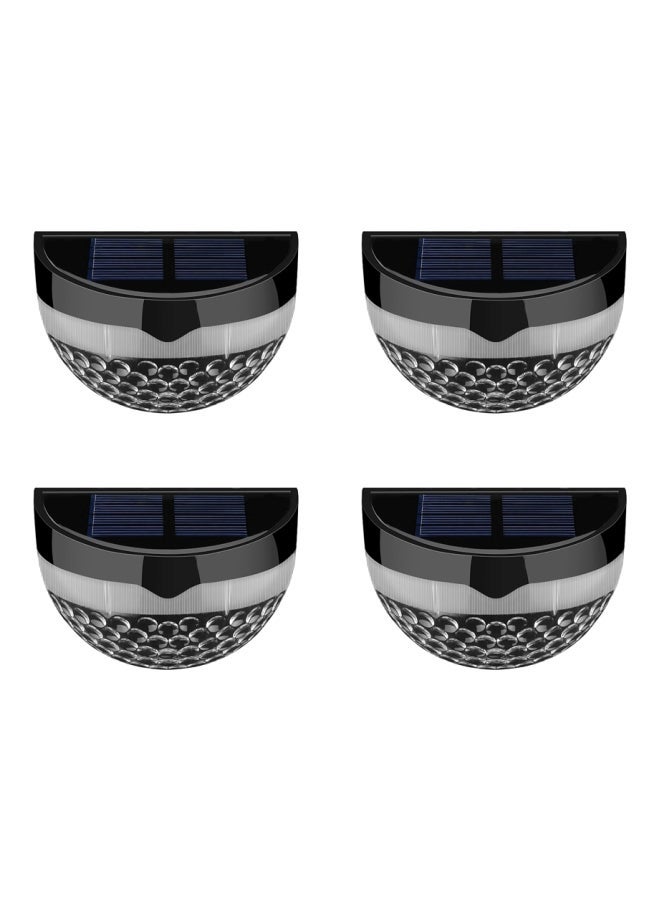 4-Piece Solar Powered Wall Lamp White 3.5x2.4x1.9inch