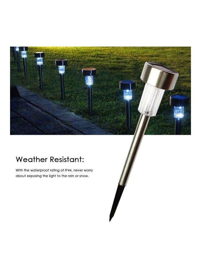 12-Piece LED Solar Powered Outdoor Night Lights White 1.9x1.9x14inch