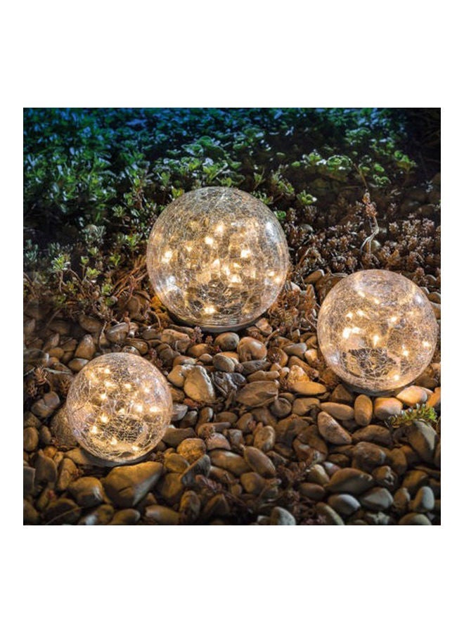 Solar Crack Ball Lawn Lamp White/Black 18.8x16.3x18.5cm