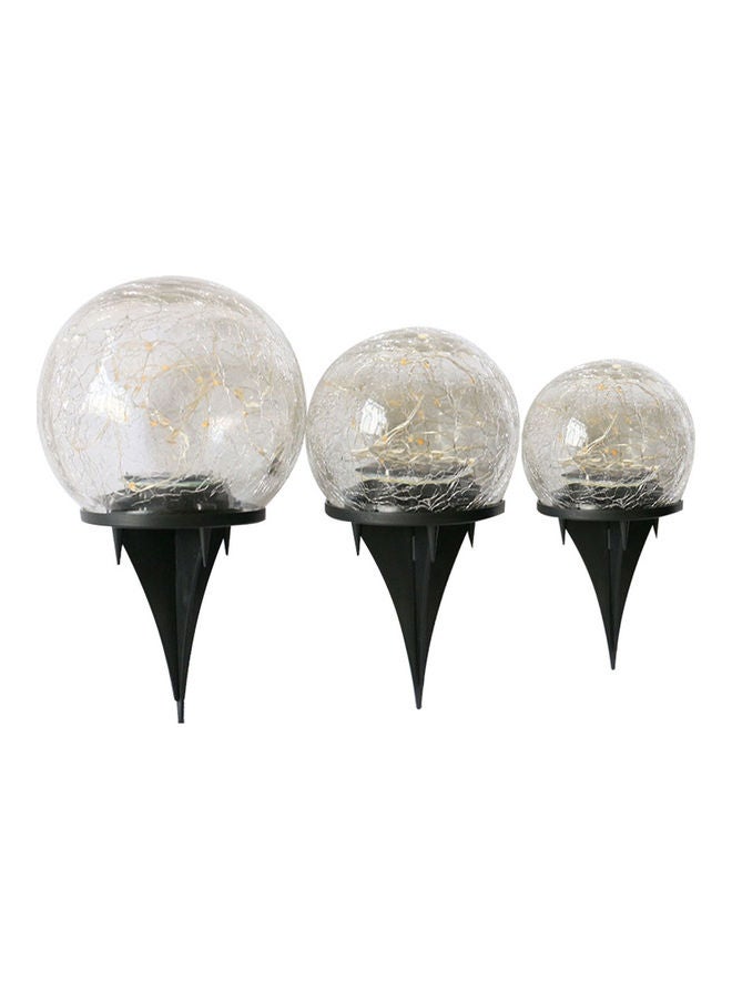 Solar Crack Ball Lawn Lamp White/Black 18.8x16.3x18.5cm