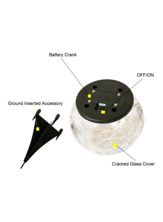 Solar Crack Ball Lawn Lamp White/Black 18.8x16.3x18.5cm