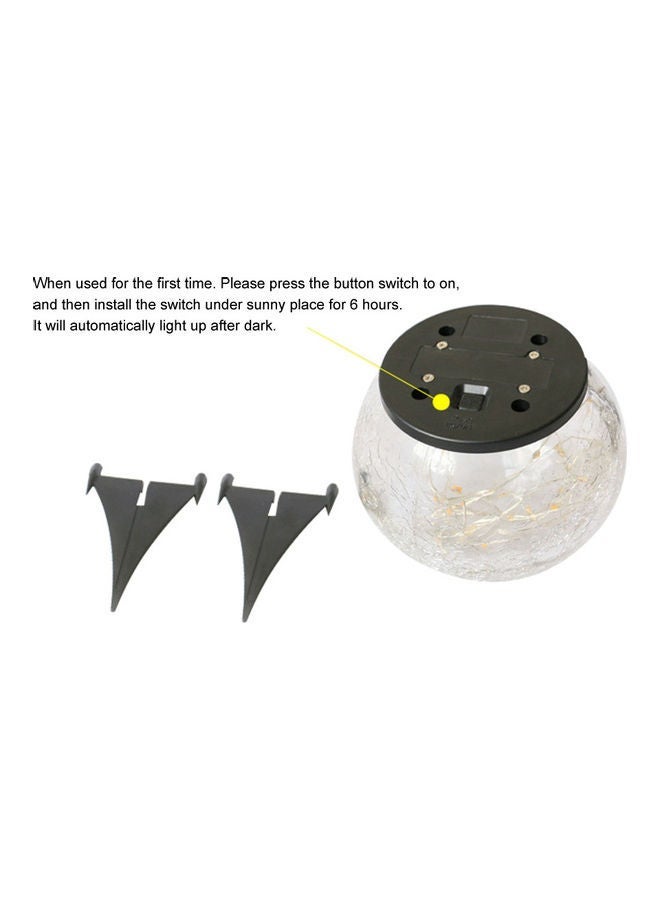 Solar Crack Ball Lawn Lamp White/Black 18.8x16.3x18.5cm