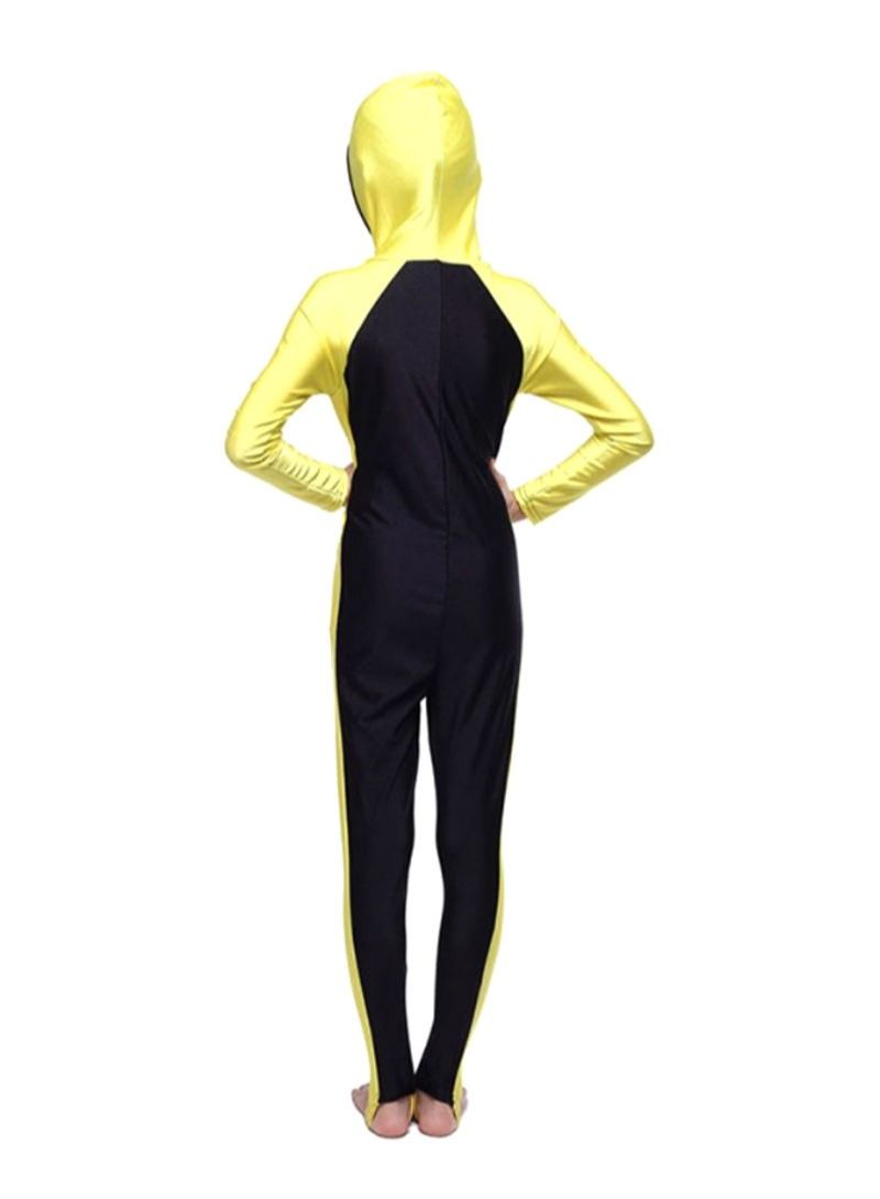 Hooded Swimwear Burkini Black/Yellow