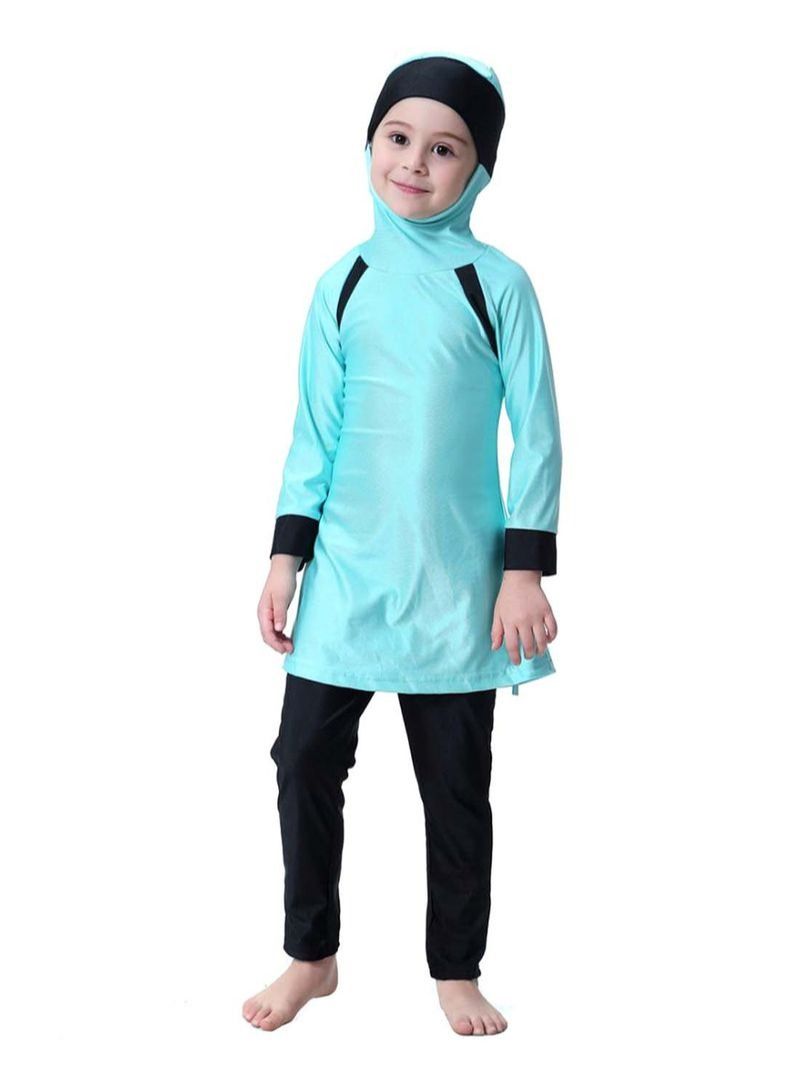 Islamic Swimwear Burkinis with Hijab Blue/Black