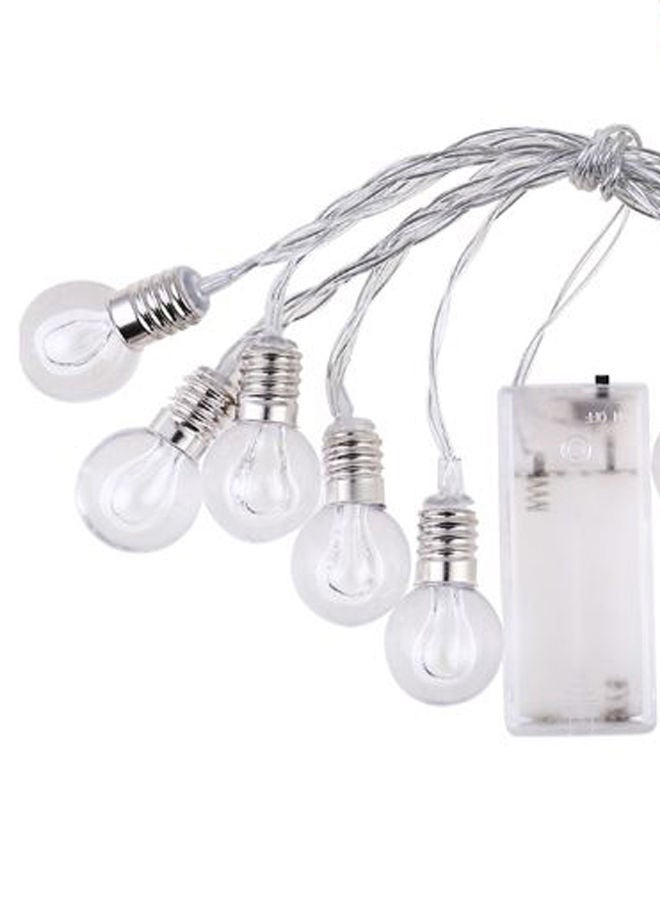 10-Piece Hanging Bulb String Light Set White 1.5meter