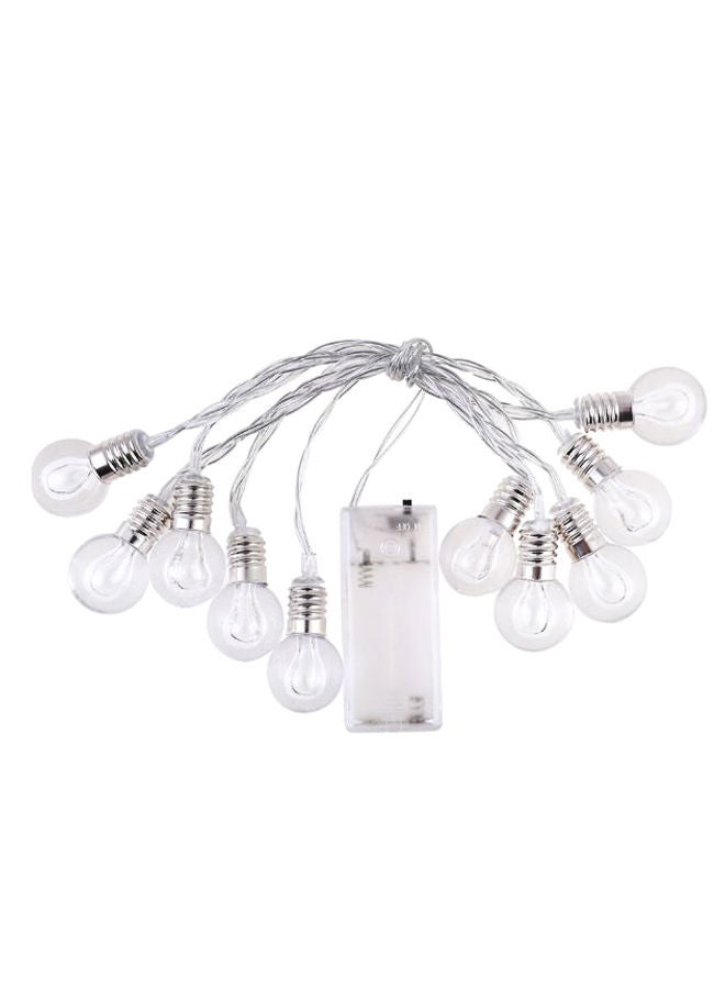 10-Piece Hanging Bulb String Light Set White 1.5meter