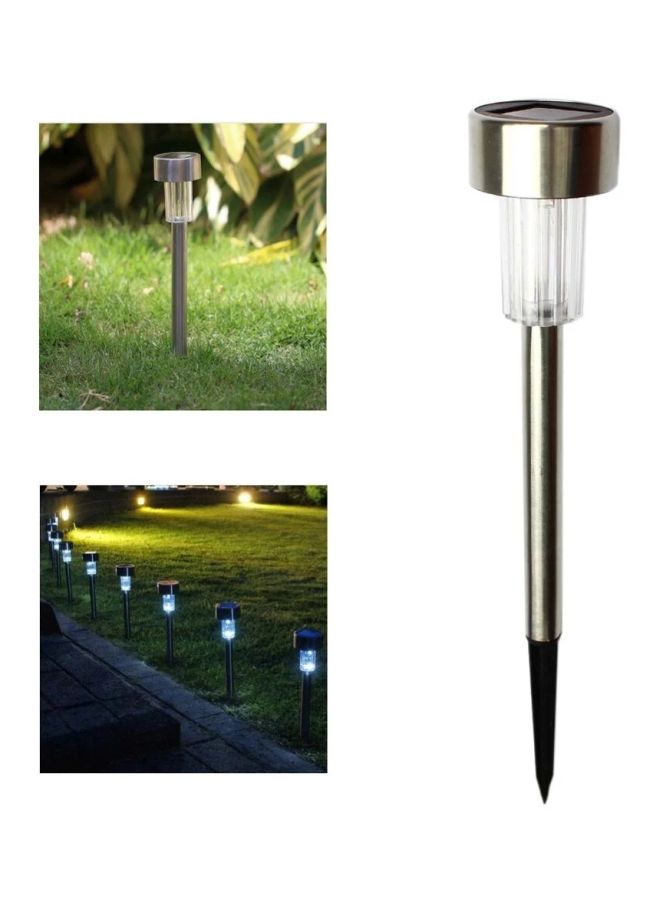 12-Piece Solar Powered LED Landscape Pathway Light Set White 5.5x36x5.5centimeter