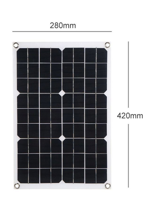 Solar Power Charging Panel With Car Charger Black 420x280mm