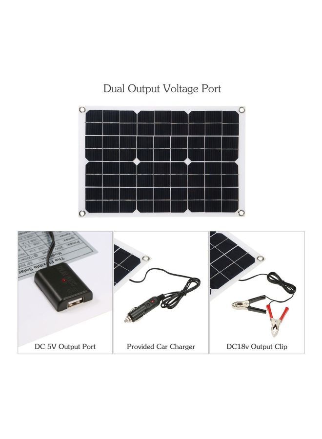 Solar Power Charging Panel With Car Charger Black 420x280mm