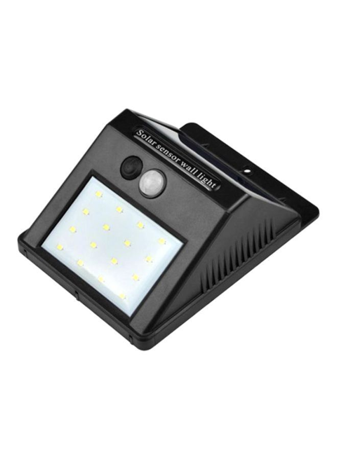 16-LED Solar Sensor Wall Light Black/White 11x11cm