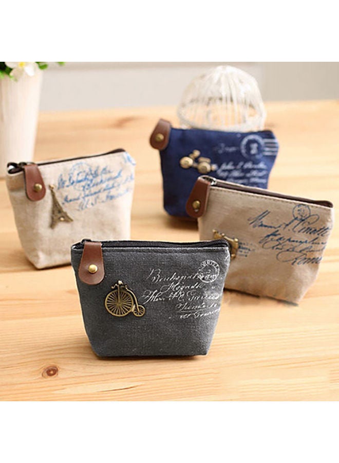 Women Retro Camera Eiffel Tower High Wheel Letter Coin Purse Mini Wallet Clutch 1