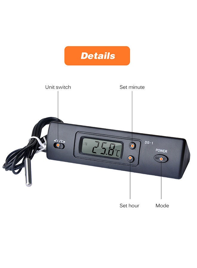 Electronic Digital Thermometer Black 12.50X3.50X4.00cm