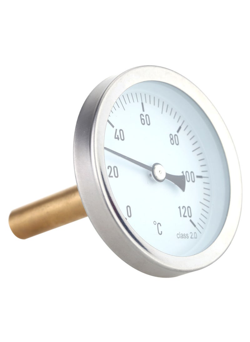 Horizontal Dial Thermometer Silver/Gold/White