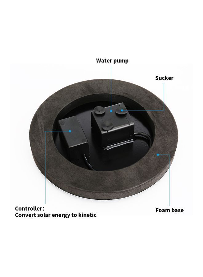 Pool Floating Solar Power Fountain Black