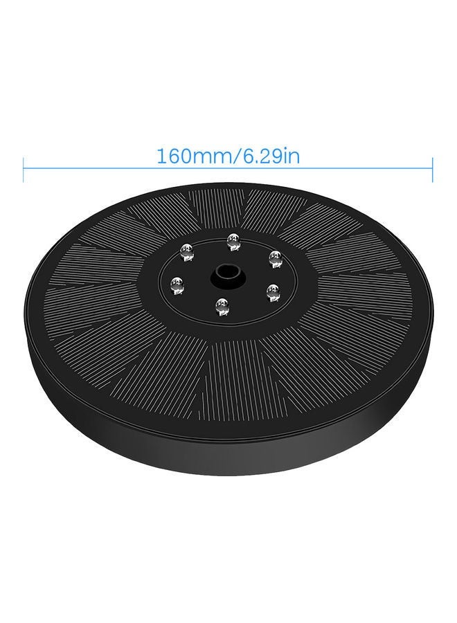Solar Powered Outdoor Bird Bath Fountain Water Pump With LED Lights Black
