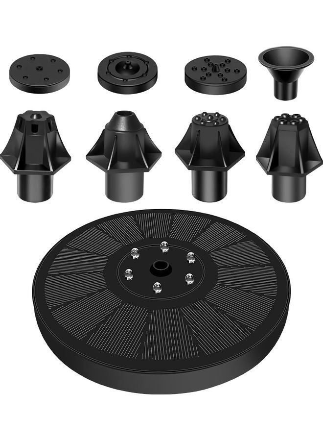 Solar Powered Outdoor Bird Bath Fountain Water Pump With LED Lights Black
