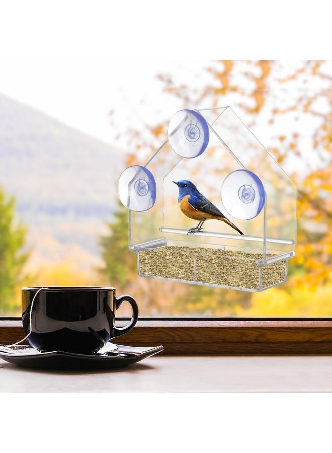 Transparent Bird Feeder With Super Strong Suction Cups Clear