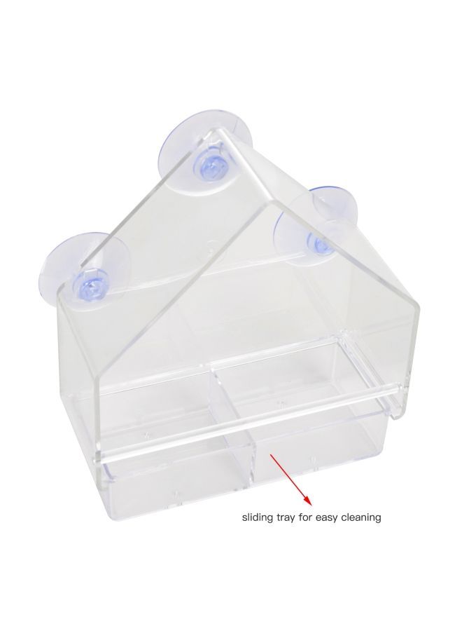 Transparent Bird Feeder With Super Strong Suction Cups Clear