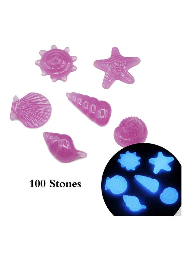 100-Piece Glow In Dark Luminous Pebbles Purple