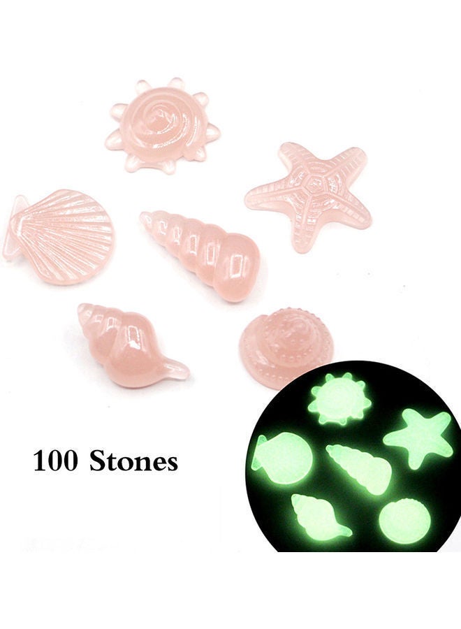 100-Piece Glow In Dark Luminous Pebbles Pink