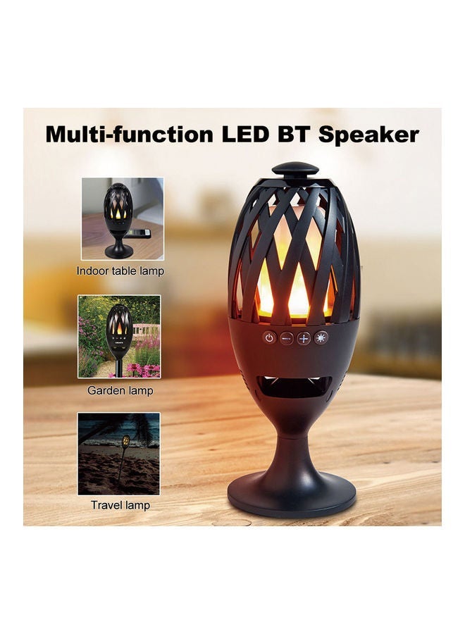 2-in-1 LED Flame BT Speaker Outdoor Lamp Black