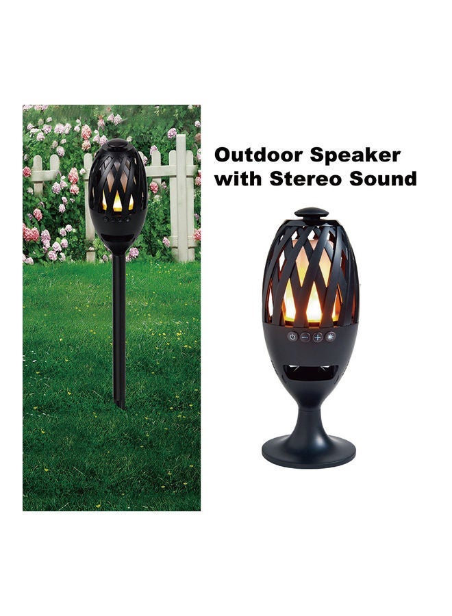 2-in-1 LED Flame BT Speaker Outdoor Lamp Black