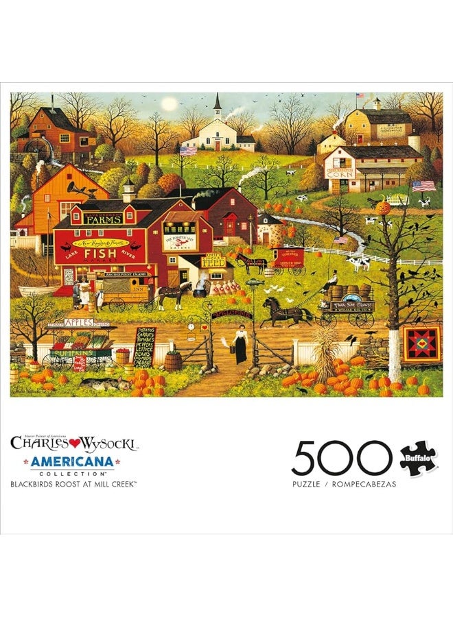 Buffalo Games - Charles Wysocki - Blackbirds Roost at Mill Creek - 500 Piece Jigsaw Puzzle for Adults Challenging Puzzle Perfect for Game Nights