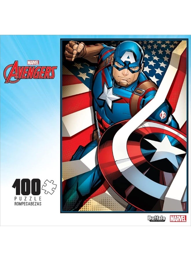 Buffalo Games  Marvel  Captain America The First Avenger  100 Piece Jigsaw Puzzle for Families Challenging Puzzle Perfect for Game Nights  Finished Puzzle Size is 1500 x 1100