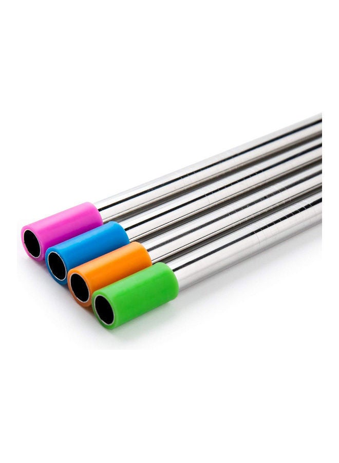 Stainless Steel Straw Silver/Pink/Green