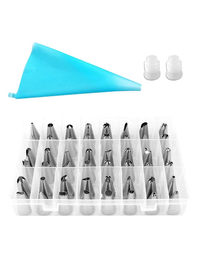 52-Piece Icing Piping Nozzle Set Silver